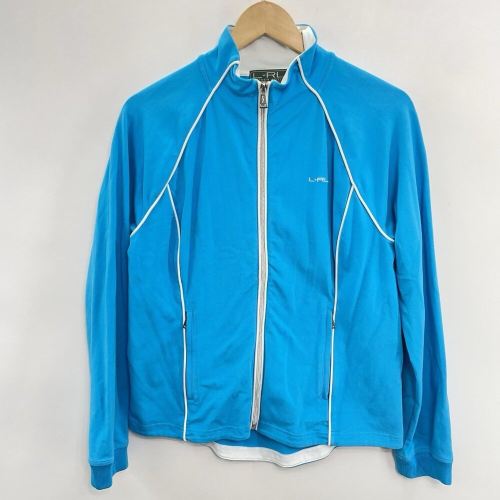 Lauren Ralph Lauren Active Jacket Stretch Performance Full Zip Blue Womens‎ L